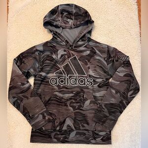 Adidas Boys Black and Gray Hoodie Sz M